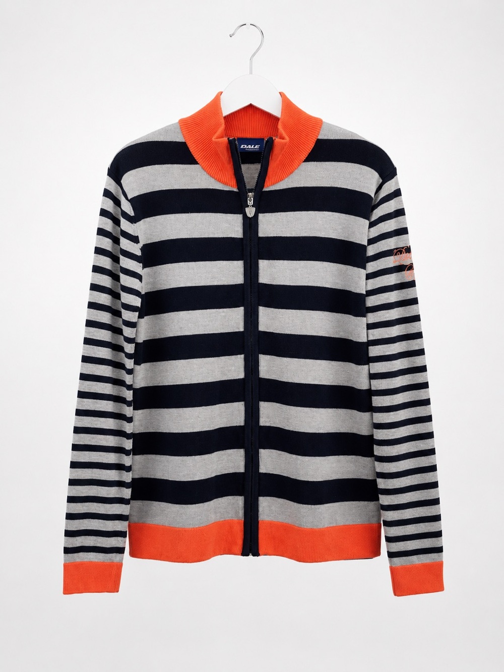 DAILY Sports Golf Sweater Jacket Women Medium Striped Zip Up Preppy Knit